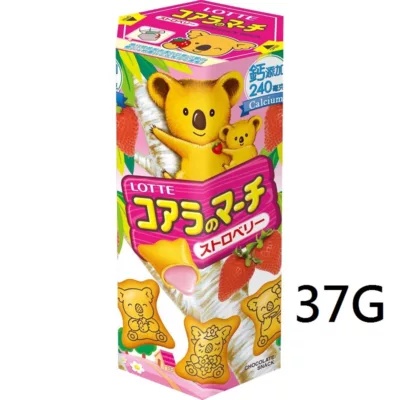 樂天小熊餅37g系列 (巧克力/草莓/牛奶/濃黑巧克力/香濃煉乳)【佳瑪】草莓