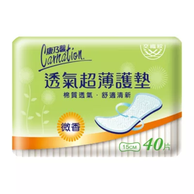 康乃馨超薄透氣護墊2入【小女子】微香15cm40片2入