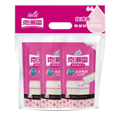 克潮靈除濕桶補充包 3入 玫瑰/檜木/去霉味規格:玫瑰香
