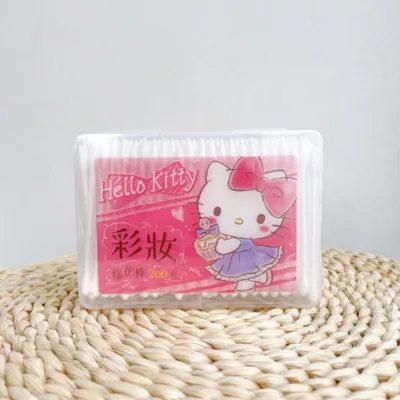 三麗鷗 Sanrio Hello Kitty 彩妝 塑軸 棉花棒 200支/盒