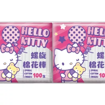 三麗鷗 kitty螺旋塑軸棉花棒100支*6袋【小女子】塑軸 純棉雙頭