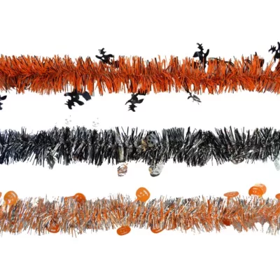 Halloween 萬聖節裝飾 南瓜 巫婆 幽靈雙色金蔥條 9尺(顏色隨機出貨)【佳瑪】party佈置