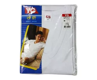 YG 羅紋短袖U領衫 Y350 白色 M/L/XL【佳瑪】XL