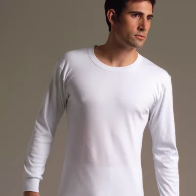 YG厚棉長袖圓領衫Y550 白色 M、L、XL【佳瑪】L