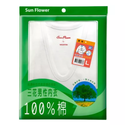 三花長袖厚棉U領內衣 M/L/XL 白款式:L