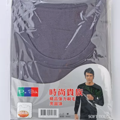 POBIH 刷毛男圓領衫 M-XL 8093【佳瑪】藍-L