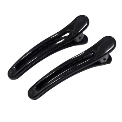 美容亮面小壓夾 邊夾 2入 (黑/琥珀) 美髮專用【佳瑪】黑