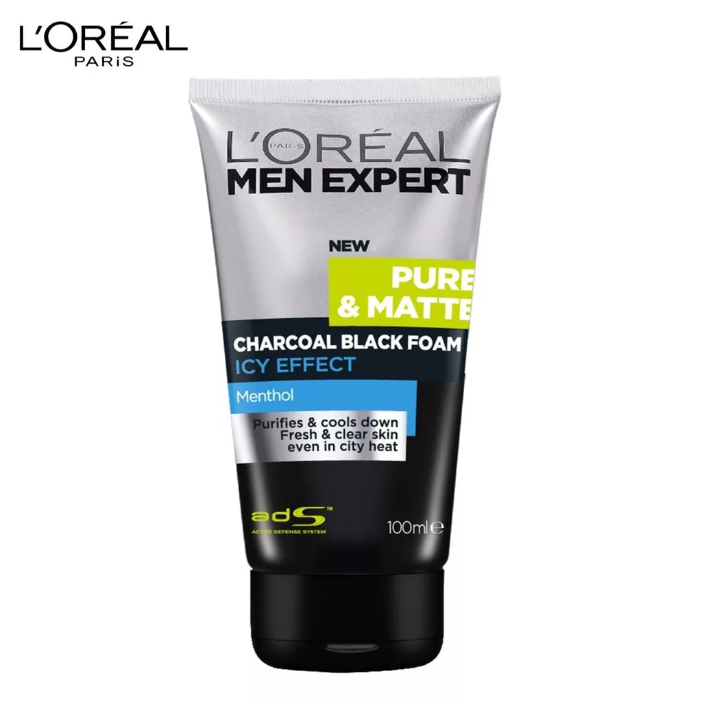 L`OREAL Paris 巴黎萊雅 男士 炭黑 酷涼 洗面乳100ml 【佳瑪】