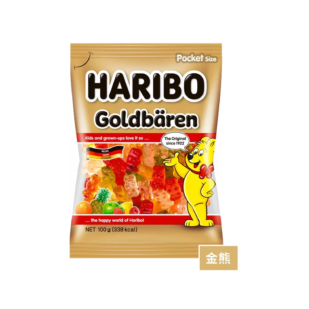 哈瑞寶Q軟糖 百週年限定版水果風味80g/酸甜金熊80g (葡萄100g/可樂100g/明星總動員g100g/金熊100g)款式:金熊