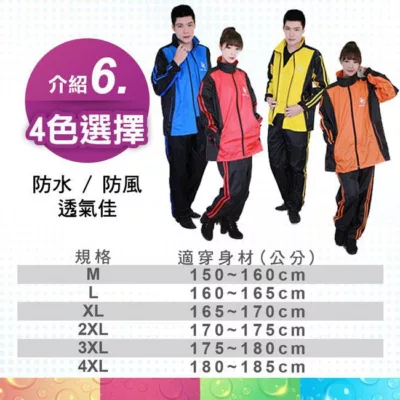 天神運動型套裝雨衣 TJ-919 兩截式 反光條 防水條 導流設計 褲管按扣縮口