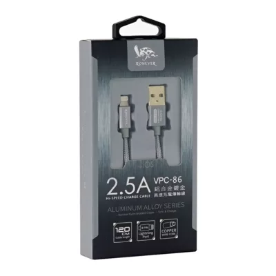 RONEVER VPC-86 2.5A鋁合金尼龍編織充電線-iOS(太空灰)【佳瑪】