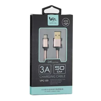 3A鋁合金充電線50CM(iOS)規格:玫瑰金