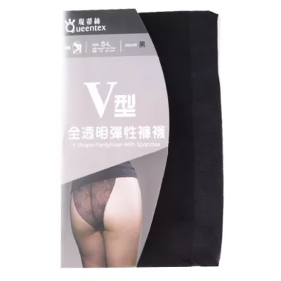 琨蒂絲V型全透明彈性褲襪 685 黑.膚 S-L【佳瑪】
