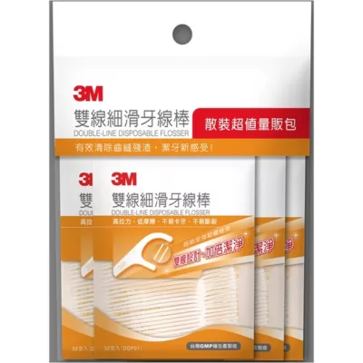 3M雙線細滑牙線棒32支4包