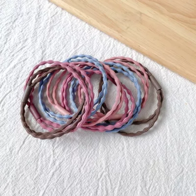 波浪雙線條O束 髮圈 淺色/深色【小女子】髮飾 O型束 不咬頭髮淺色