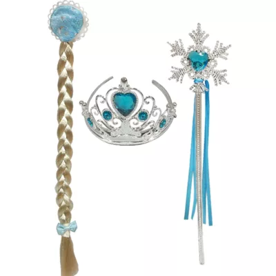 艾莎公主頭戴飾三件套萬聖節 派對 裝扮道具