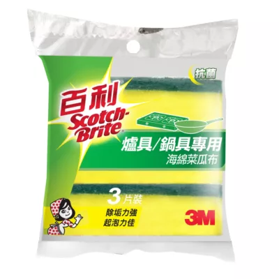3M 百利 海綿菜瓜布 爐具/鍋具專用 3入 大掃除