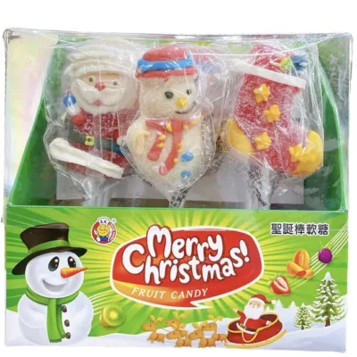 聖誕節 造型果膠棒 軟糖 252g (28gx9入)【佳瑪】盒購 聖誕襪 雪人 聖誕老公公