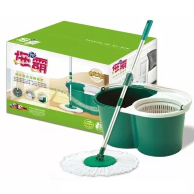 拖霸 手壓式伸縮旋轉拖把(綠) ST-06限宅配