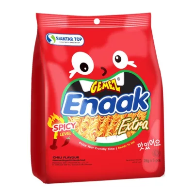 Enaak小雞麵-辣味 袋裝 84g【佳瑪】