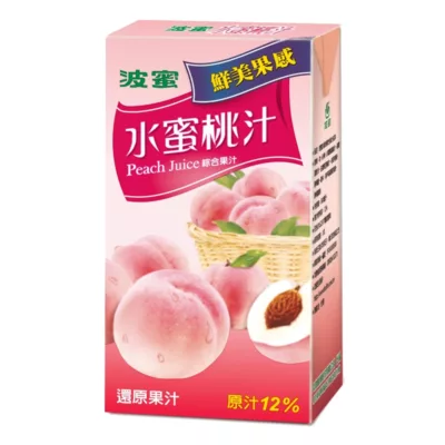 波蜜-果菜汁/light輕爽/水蜜桃 300ML 6入 【佳瑪】水蜜桃