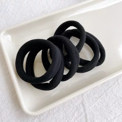 無接縫 基本款 素面O束 6入/8入超值組 (黑/深彩) 強拉不易斷 O型束 髮圈款式:寬黑