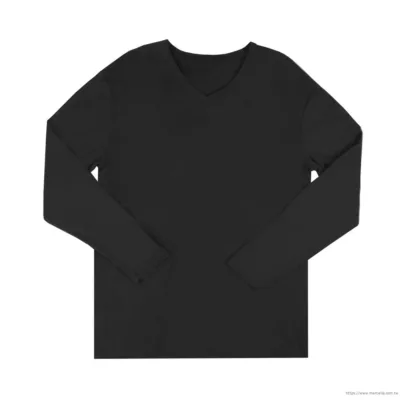 瑪榭男用磨毛保暖衣(V領) M-XL【佳瑪】XL-黑