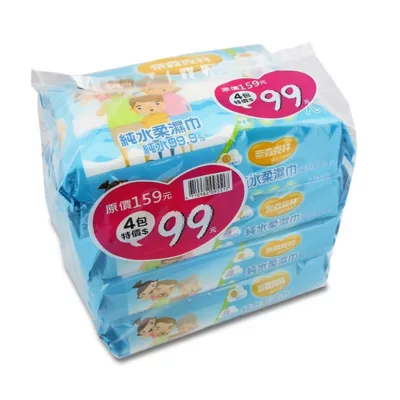 奈森克林 純水柔濕巾70張4入【小女子】濕紙巾 超值組