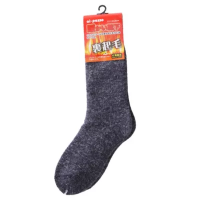 裏起毛半統毛襪4006 黑色/灰色 22-26CM【佳瑪】