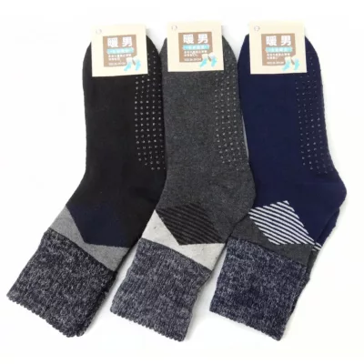 止滑男毛襪 菱格/格紋/條紋/方格【佳瑪】(菱格) 9092