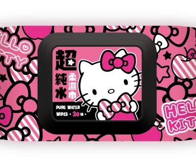 Hello Kitty超純水柔濕巾30抽(加蓋)