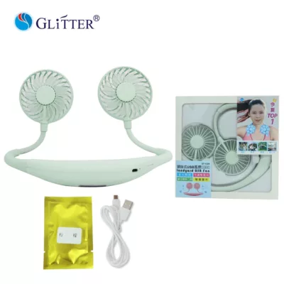 GLITTER 頸掛式USB風扇GT-1226【佳瑪】綠色