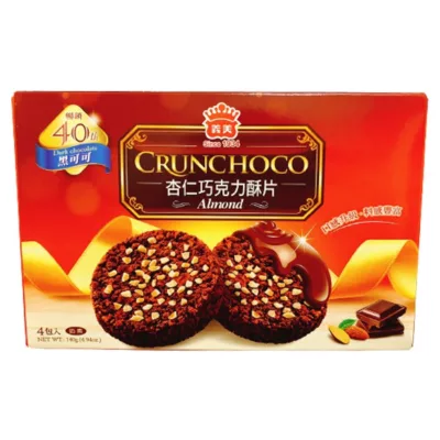 義美杏仁牛奶巧克力酥片140g【佳瑪】杏仁黑可可