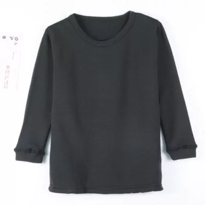 兒童圓領刷毛衣 S-L款式:黑L