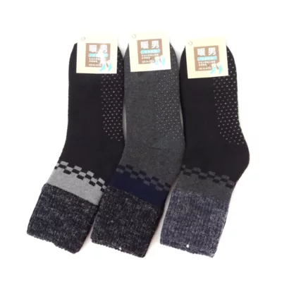 止滑男毛襪 菱格/格紋/條紋/方格【佳瑪】(方格) 9118