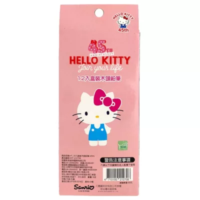 SANRIO 三麗鷗 kitty 凱蒂貓 KT45週年紀念版 盒裝木頭鉛 12入【佳瑪】