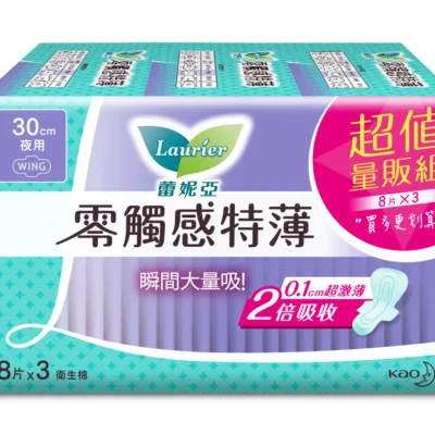 蕾妮亞零觸感特薄特長夜用30cm 8片