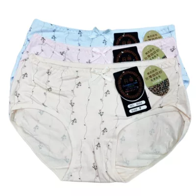 小花咖啡紗抗菌褲 少女內褲 F
