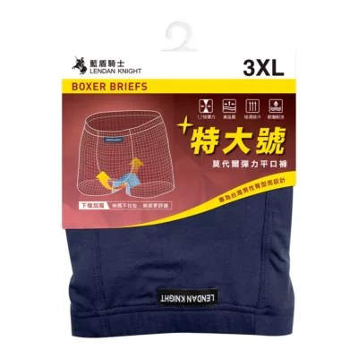 Lendan Knight藍盾騎士 LK891-5B 莫代爾彈力平口褲黑 3XL、4XL、5XL 【佳瑪】3XL 黑色