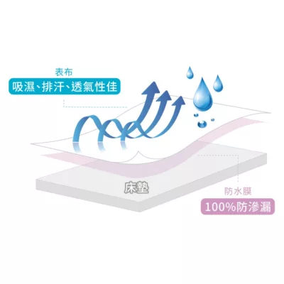 平單式防水科技保潔墊雙人白色【佳瑪】