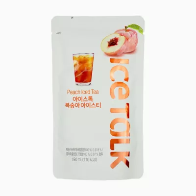 韓國ICE TALK袋裝飲料系列(檸檬風味/水蜜桃/藍莓/白葡萄/百香芒果/奇異果/西瓜/榛果咖啡/石榴)190ml【佳口味:水蜜桃