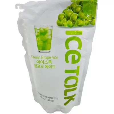 韓國ICE TALK袋裝飲料系列(檸檬風味/水蜜桃/藍莓/白葡萄/百香芒果/奇異果/西瓜/榛果咖啡/石榴)190ml【佳口味:白葡萄