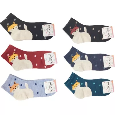 超萌韓風1/2襪-狐狸 22-26CM【佳瑪】