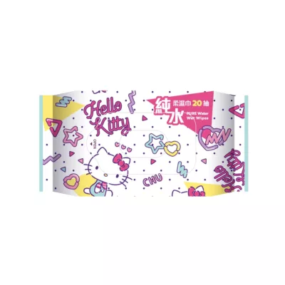 Hello Kitty柔濕巾20抽(綠茶/純水/抑菌)【佳瑪】純水柔濕巾20抽