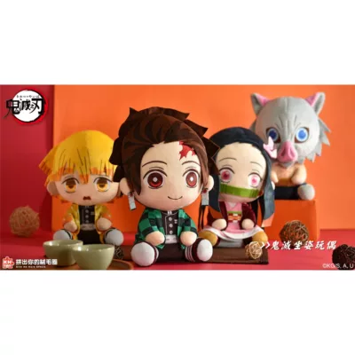 鬼滅之刃玩偶娃娃坐姿款6吋 一組4隻 彌豆子/炭治郎/善逸/伊之助 【佳瑪】彌豆子/炭治郎/善逸/伊之助