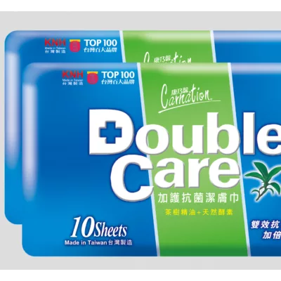 康乃馨Double Care抗菌濕巾10片2入【佳瑪】