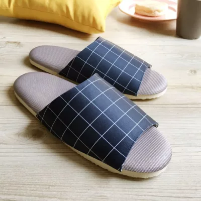 舒活布拖鞋 方格 紅M/藍L顏色尺寸:方格藍 L