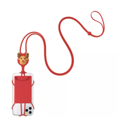 斜背手機綁二代-卡套 麋鹿/黑/喵喵喵/派提鴨/米漿狗狗/企鵝小丸【佳瑪】麋鹿先生