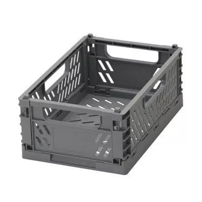 日本摺疊收納籃495 M90 灰/白/深藍/卡其【佳瑪】灰