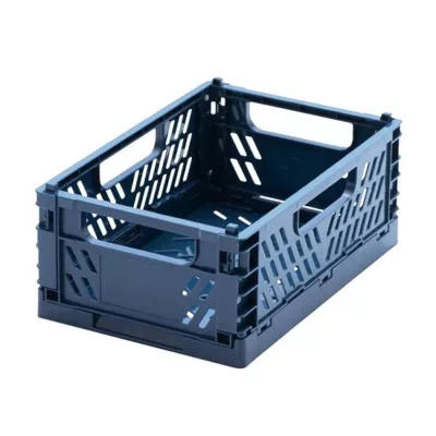 日本摺疊收納籃495 M90 灰/白/深藍/卡其【佳瑪】深藍